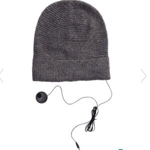Rebecca Minkoff grey knit headphone beanie hat